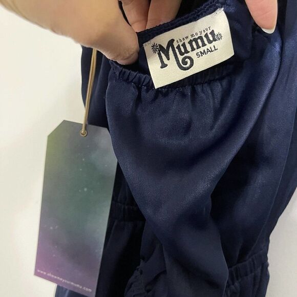 NWT Revolve Show me Your Mumu Heather halter navy side slit maxi dress small - Picture 10 of 10